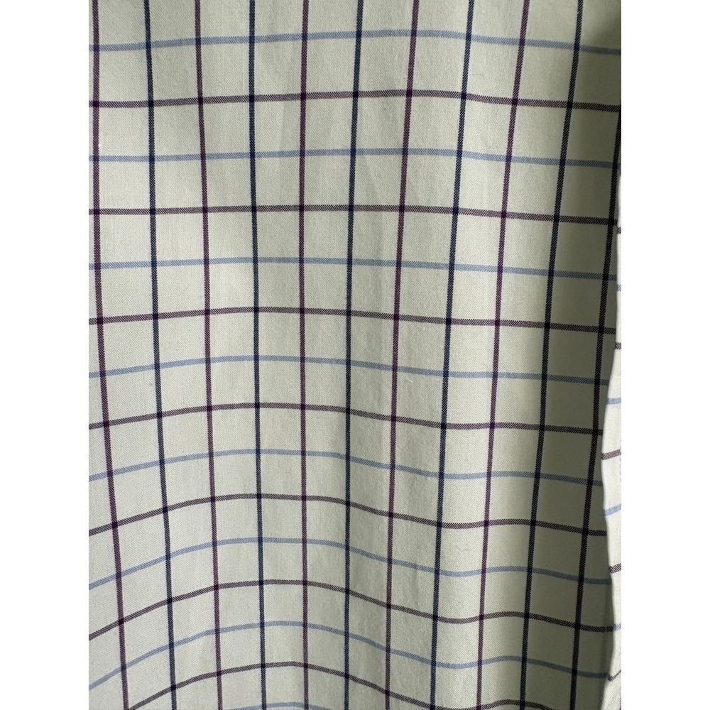 Polo Ralph Lauren Men's Custom Fit Dress Shirt 16 32/33 White Blue Windowpane - Picture 4 of 8